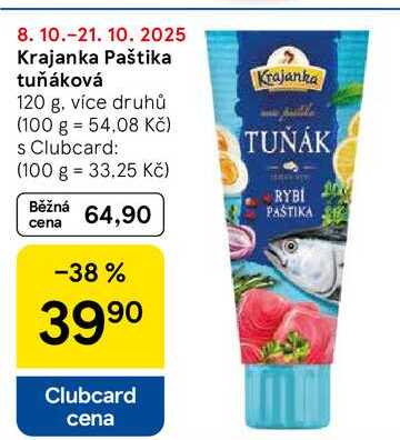 Krajanka Paštika tuňáková, 120 g, více druhů 