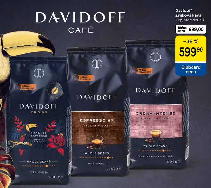 Davidoff Zrnková káva, 1 kg, více druhů 