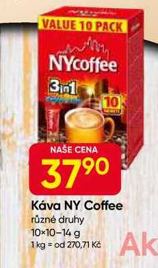 Káva NY Coffee různé druhy 10×10-14 g 