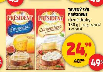 TAVENÝ SÝR PRÉSIDENT, 150 g