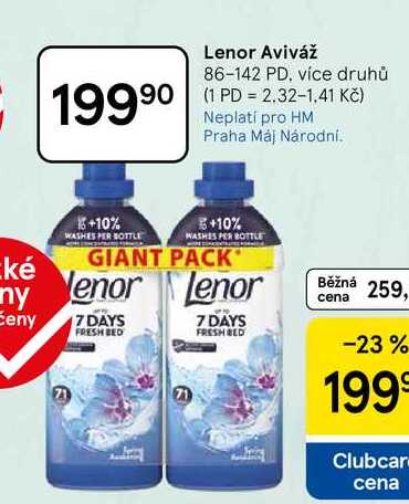 Lenor Aviváž, 86-142 PD, více druhů 