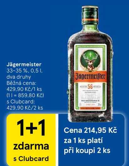 Jägermeister 33-35%, 0,5 l