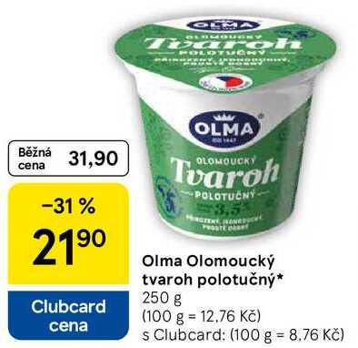 Olma Olomoucký tvaroh polotučný, 250 g  