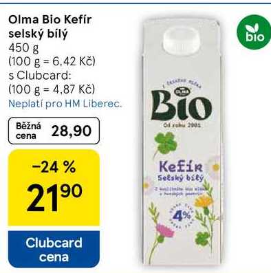 Olma Bio Kefír selský bílý, 450 g  