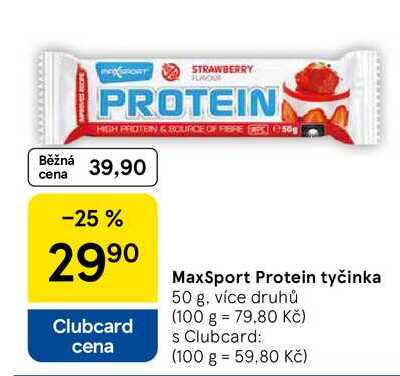 MaxSport Protein tyčinka, 50 g, více druhů  