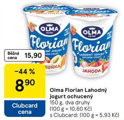 Olma Florian Lahodný jogurt ochucený, 150 g, dva druhy 