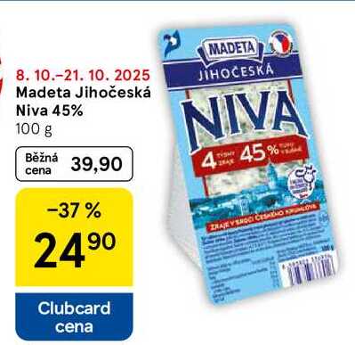 Madeta Jihočeská Niva 45%, 100 g  
