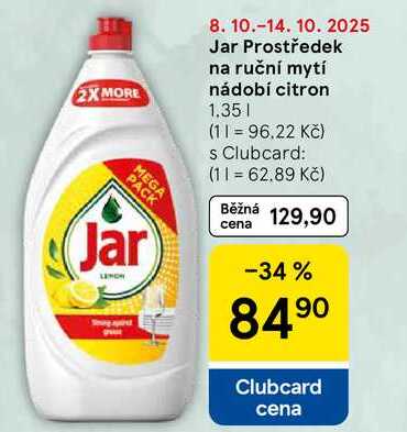 Jar Prostředek na ruční mytí nádobí citron, 1.35 l