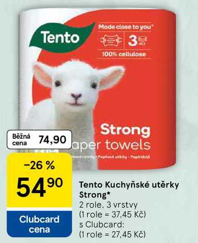 Tento kuchyňské utěrky Strong, 2 role, 3 vrstvy 