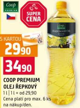 COOP PREMIUM OLEJ ŘEPKOVÝ 1 l