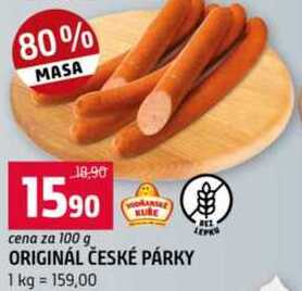ORIGINÁL ČESKÉ PÁRKY 100 g