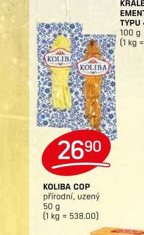 KOLIBA COP přírodní, uzený 50 g 
