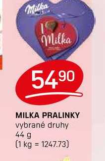 MILKA PRALINKY vybrané druhy 44g