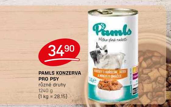 PAMLS KONZERVA PRO PSY různé druhy 1240 g 