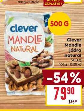 Clever Mandle jádra natural 500 g 