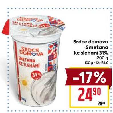 Srdce domova Smetana ke šlehání 31% 200 g  