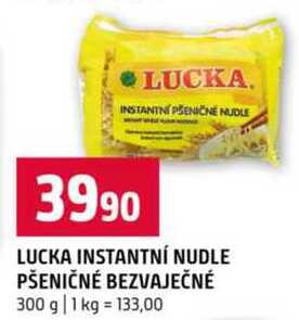 LUCKA INSTANTNÍ NUDLE PŠENIČNÉ BEZVAJEČNÉ 300 g
