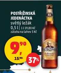 POSTŘIŽINSKÁ JEDENÁCTKA světlý ležák, 0,5 l