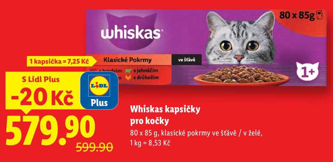Whiskas kapsičky pro kočky, 80x 85 g