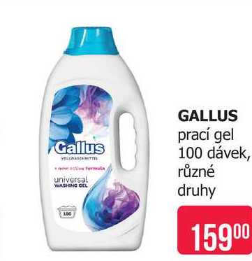 Gallus universal prací gel 100 dávek, různé druhy 