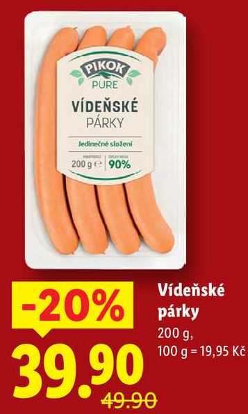 Vídeňské párky, 200 g