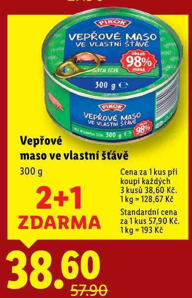 Vepřové maso ve vlastní šťávě, 300 g 
