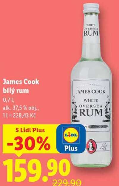 James Cook bílý rum, 0,7 l