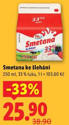 Smetana ke šlehání, 250 ml