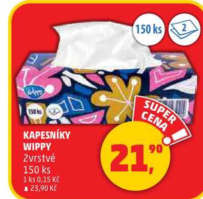 KAPESNÍKY WIPPY, 150 ks 