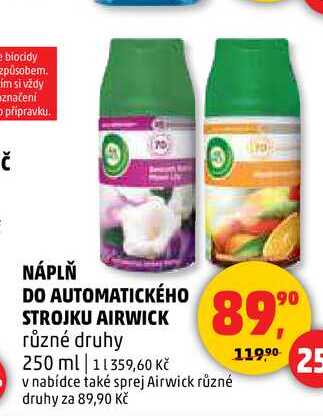 NÁPLŇ DO AUTOMATICKÉHO STROJKU AIRWICK, 250 ml 