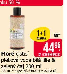 Floré čisticí pleťová voda bílá lilie & zelený čaj 200 ml  