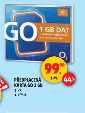 PŘEDPLACENÁ KARTA GO, 1 ks