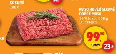 MASO HOVĚZÍ SEKANÉ DOBRÉ MASO, 500 g 