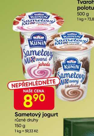 Kunín Sametový jogurt s příchutí 150g