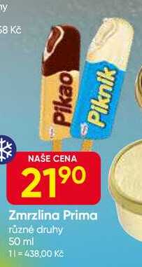Zmrzlina Prima různé druhy 50 ml 