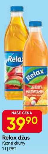 Relax džus různé druhy 1L PET 