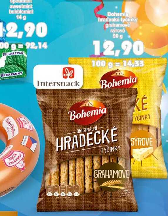Bohemia hradecké tyčinky grahamové sýrové 90 g
