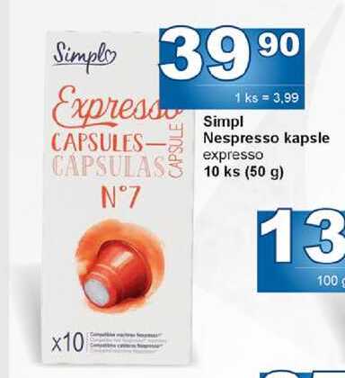 Simpl Nespresso kapsle 10ks