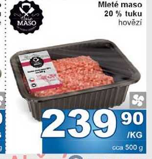 Mleté maso 20% tuku hovězí 1kg