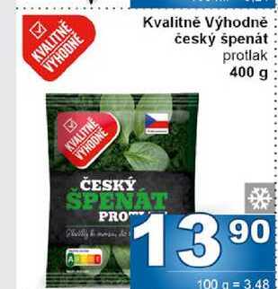Kvalitně Výhodně český špenát protlak 400 g