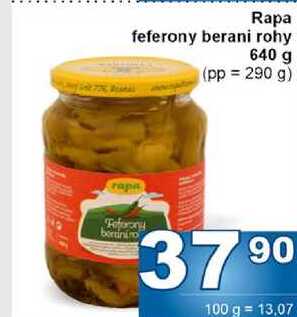 Rapa feferony berani rohy 640 g (pp = 290 g)