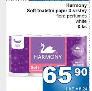 Harmony Soft toaletní papír 3-vrstvý 8ks
