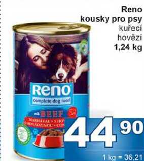 Reno kousky pro psy kuřecí hovězí 1,24 kg