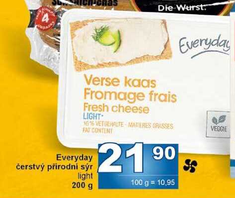 Everyday čerstvý přírodní sýr light 200 g 