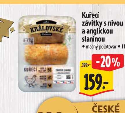   Kuřecí závitky s nivou a anglickou slaninou 1 kg