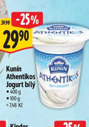  Kunín Athentikos Jogurt bílý 400 g 