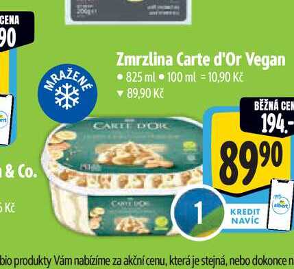   Zmrzlina Carte d'Or Vegan 825 ml  
