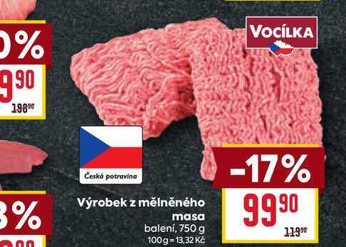 Výrobek z mělněného masa balení, 750 g