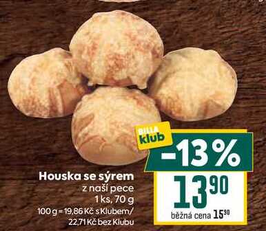 Houska se sýrem z naší pece 1ks, 70 g 