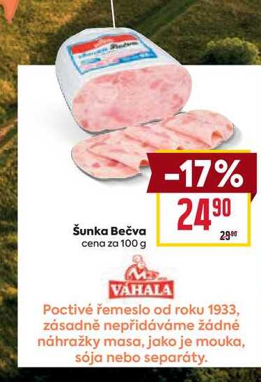 Šunka Bečva cena za 100 g